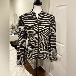 Vintage Laura Faux Suede Zebra Print Jacket Size 12